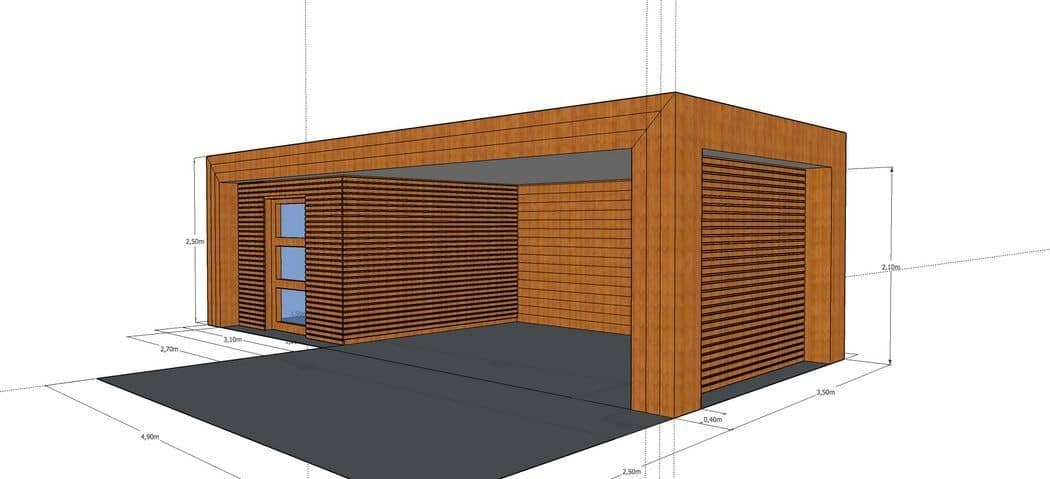 3D-voorontwerp 4: houten tuinconstructie op maat