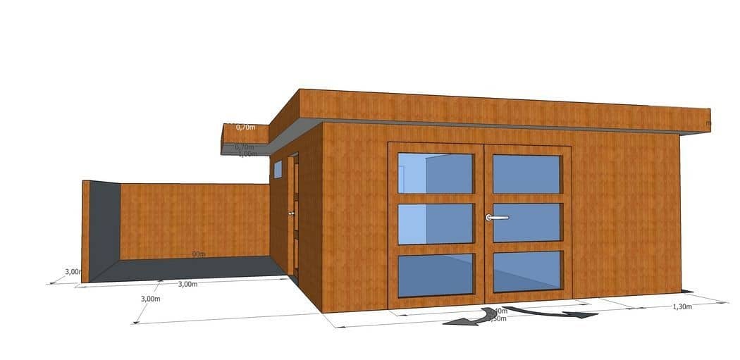 3D-voorontwerp 5: houten tuinconstructie op maat