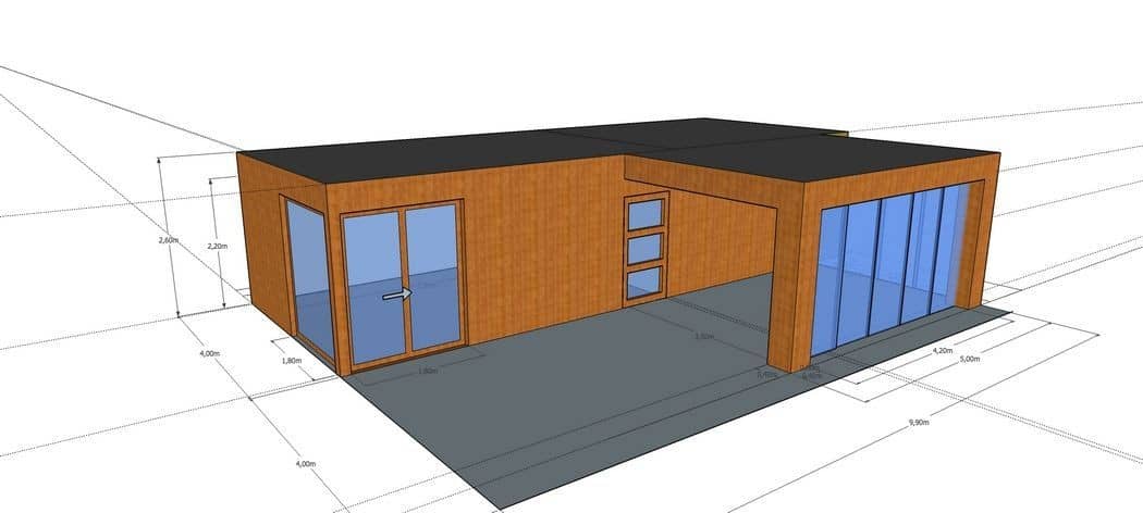 3D-voorontwerp 8: houten tuinconstructie op maat