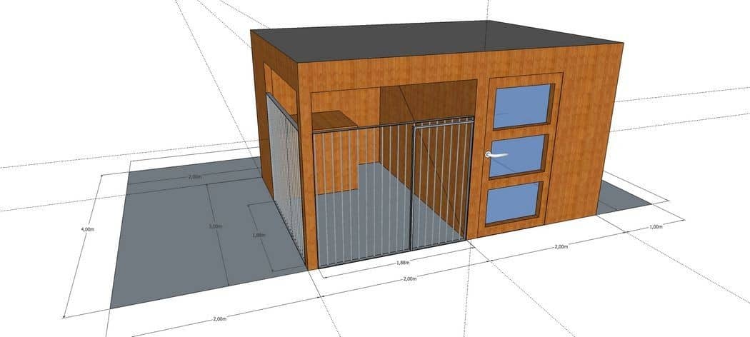 3D-voorontwerp 9: houten tuinconstructie op maat