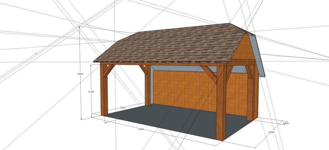 3D-voorontwerp 11: houten tuinconstructie op maat