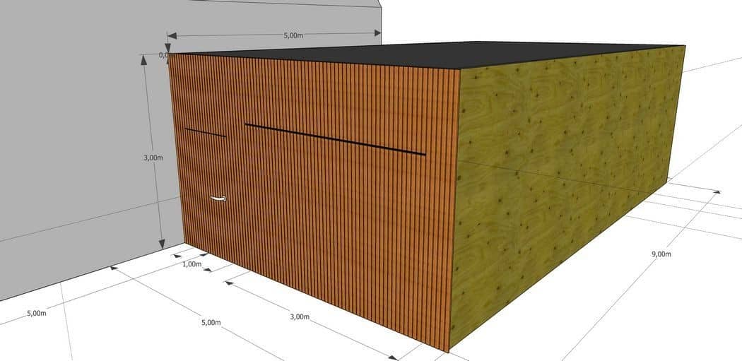 3D-voorontwerp 16: houten tuinconstructie op maat