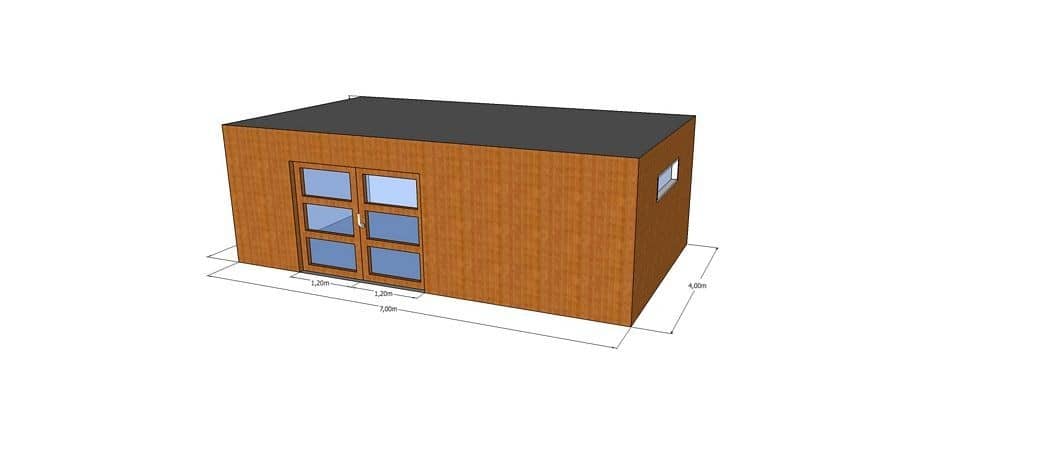 3D-voorontwerp 17: houten tuinconstructie op maat