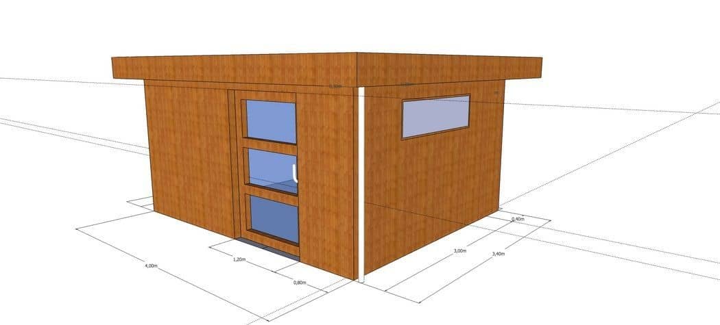 3D-voorontwerp 24: houten tuinconstructie op maat