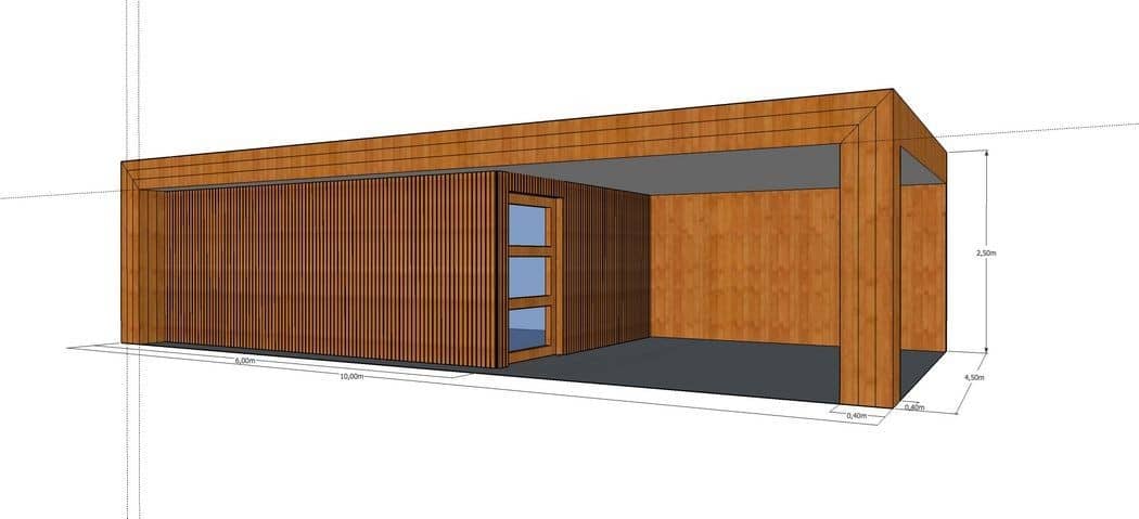 3D-voorontwerp 25: houten tuinconstructie op maat