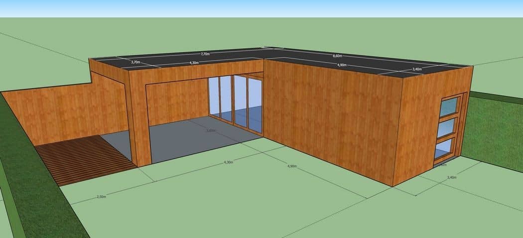 3D-voorontwerp 27: houten tuinconstructie op maat