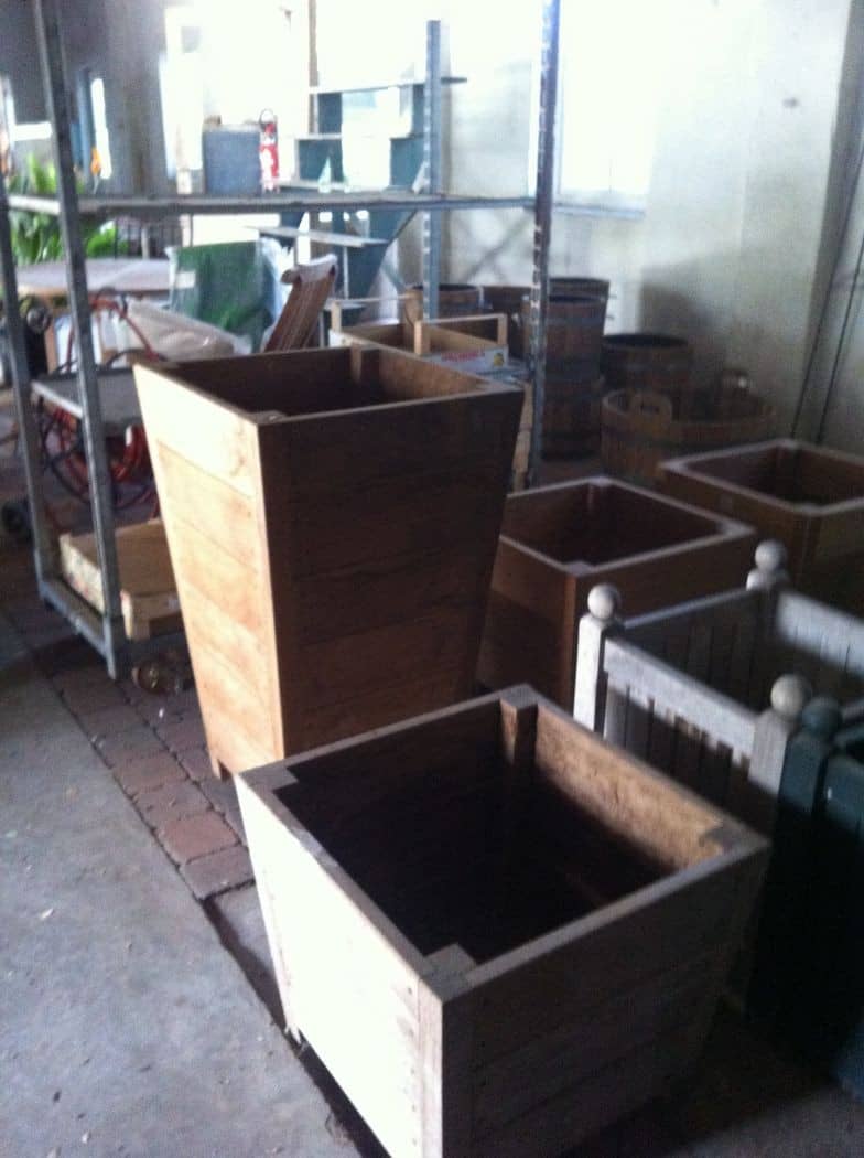 Houten plantenbakken