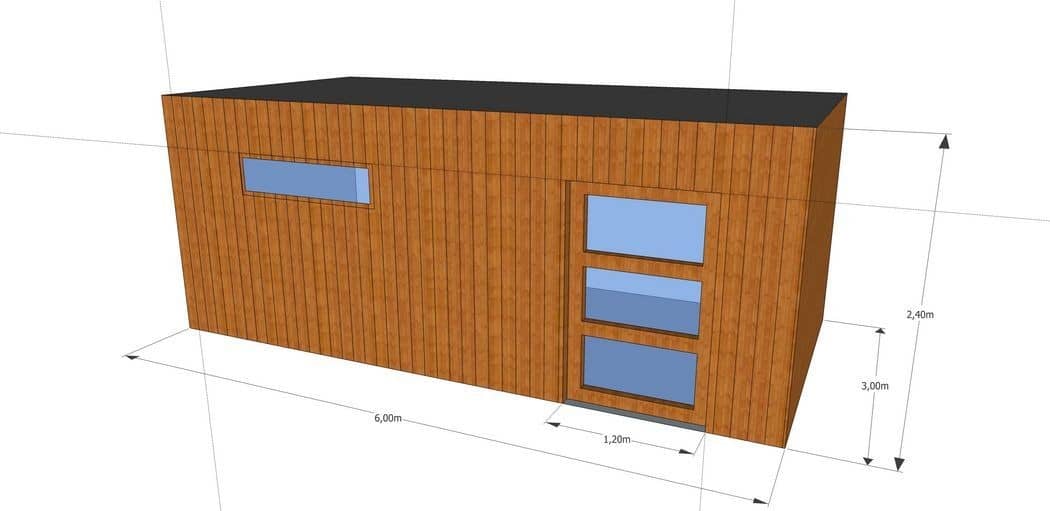 3D-voorontwerp 3: houten tuinconstructie op maat