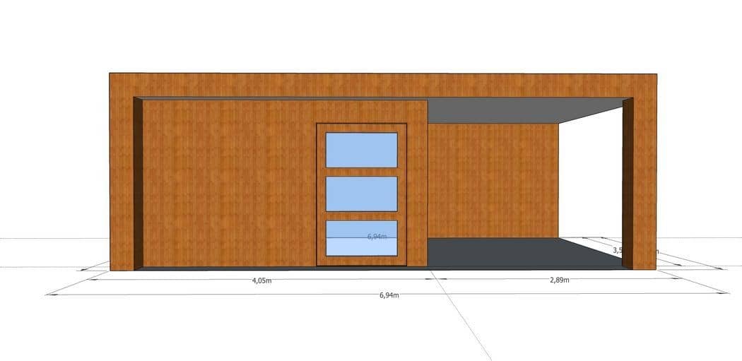 3D-voorontwerp 6: houten tuinconstructie op maat