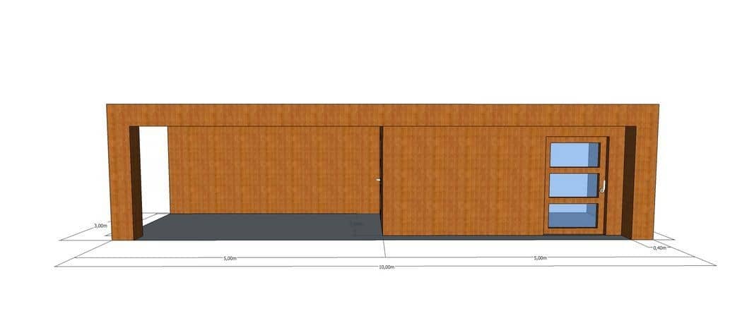 3D-voorontwerp 12: houten tuinconstructie op maat