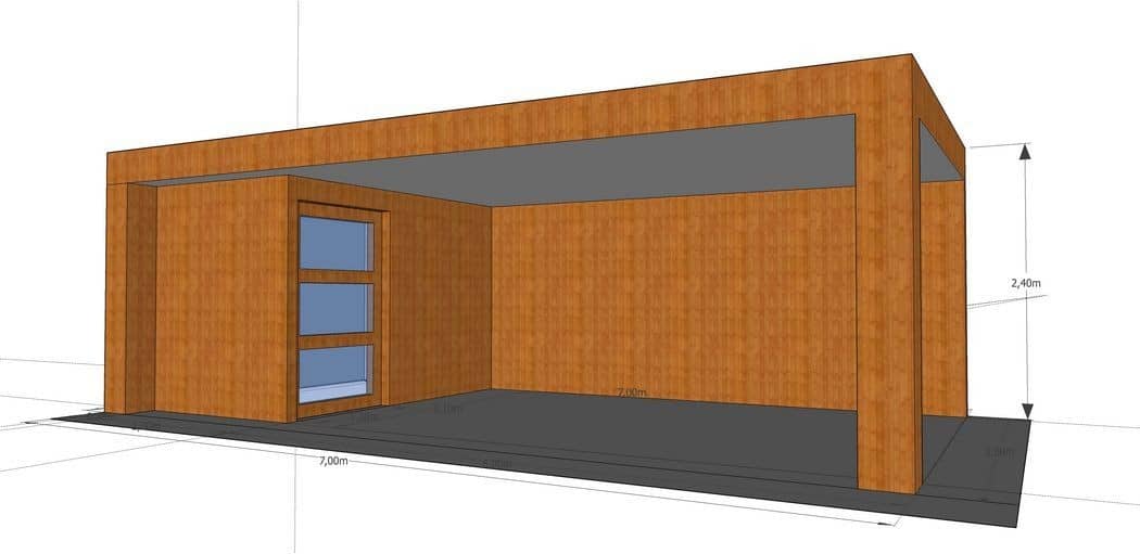 3D-voorontwerp 18: houten tuinconstructie op maat