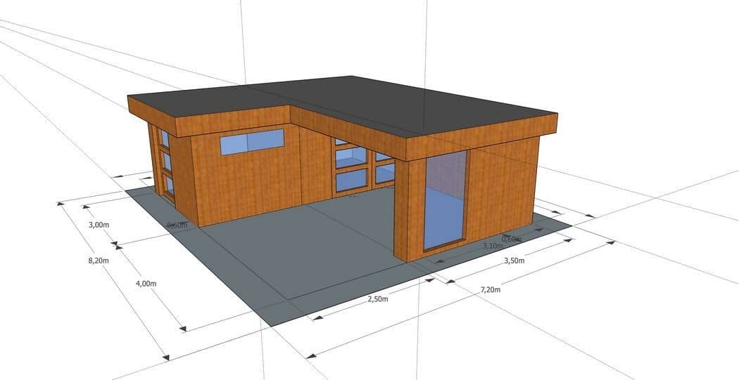 3D-voorontwerp 28: houten tuinconstructie op maat